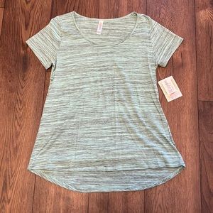 NWT lularoe classic tee size small aqua and gray